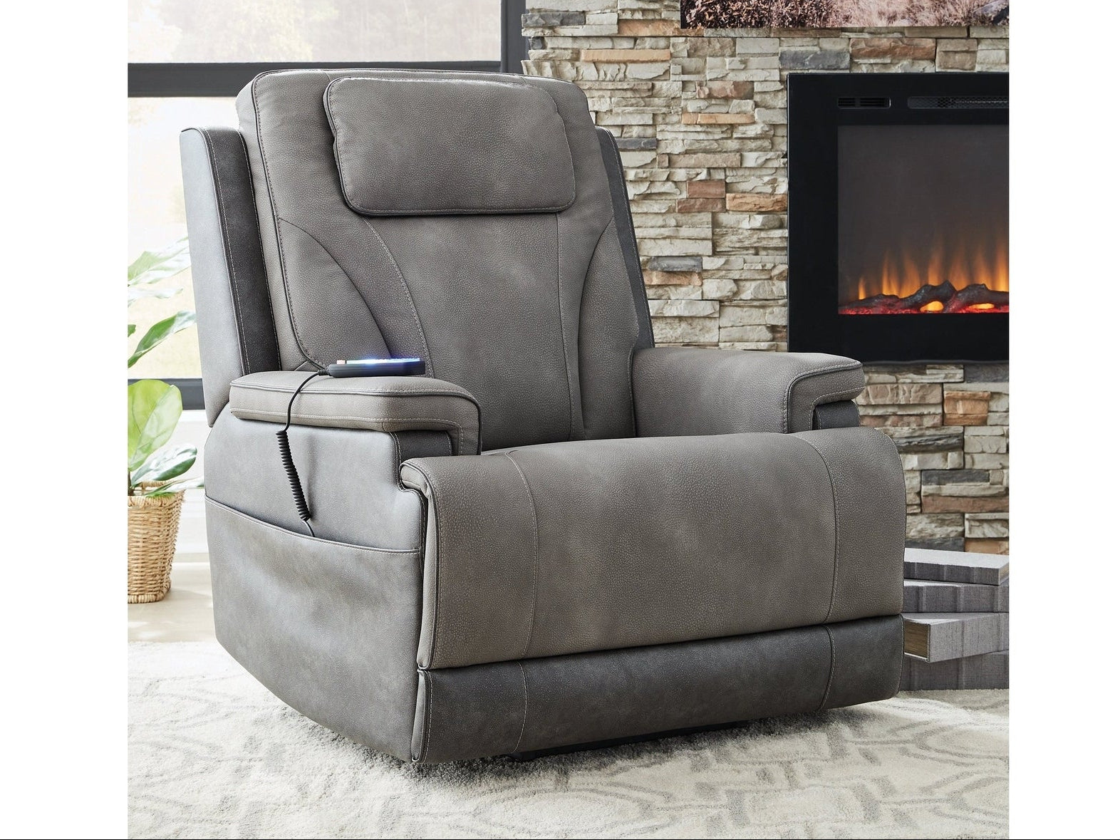 4Z-Peaceful Pause Slate Power Lift Recliner - Ornate Home