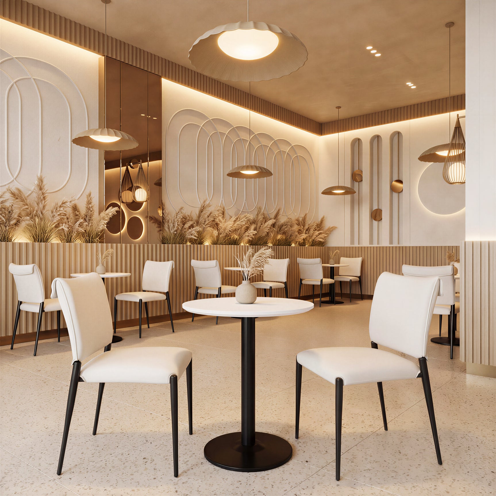 Alto White & Black Bistro Table