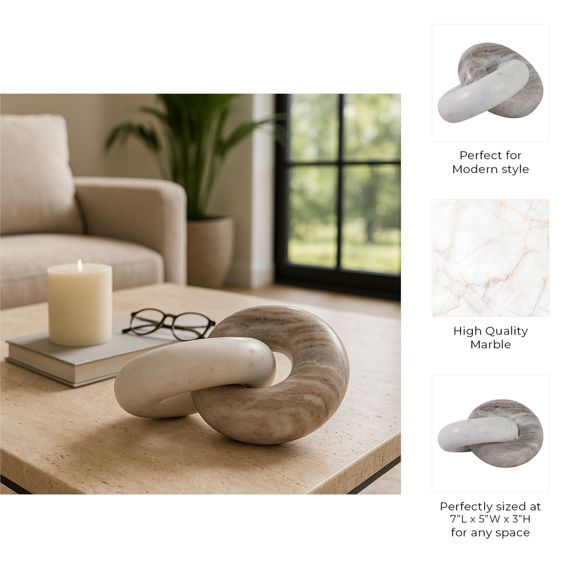 Barclaygate Beige/White Double Ring Chain
