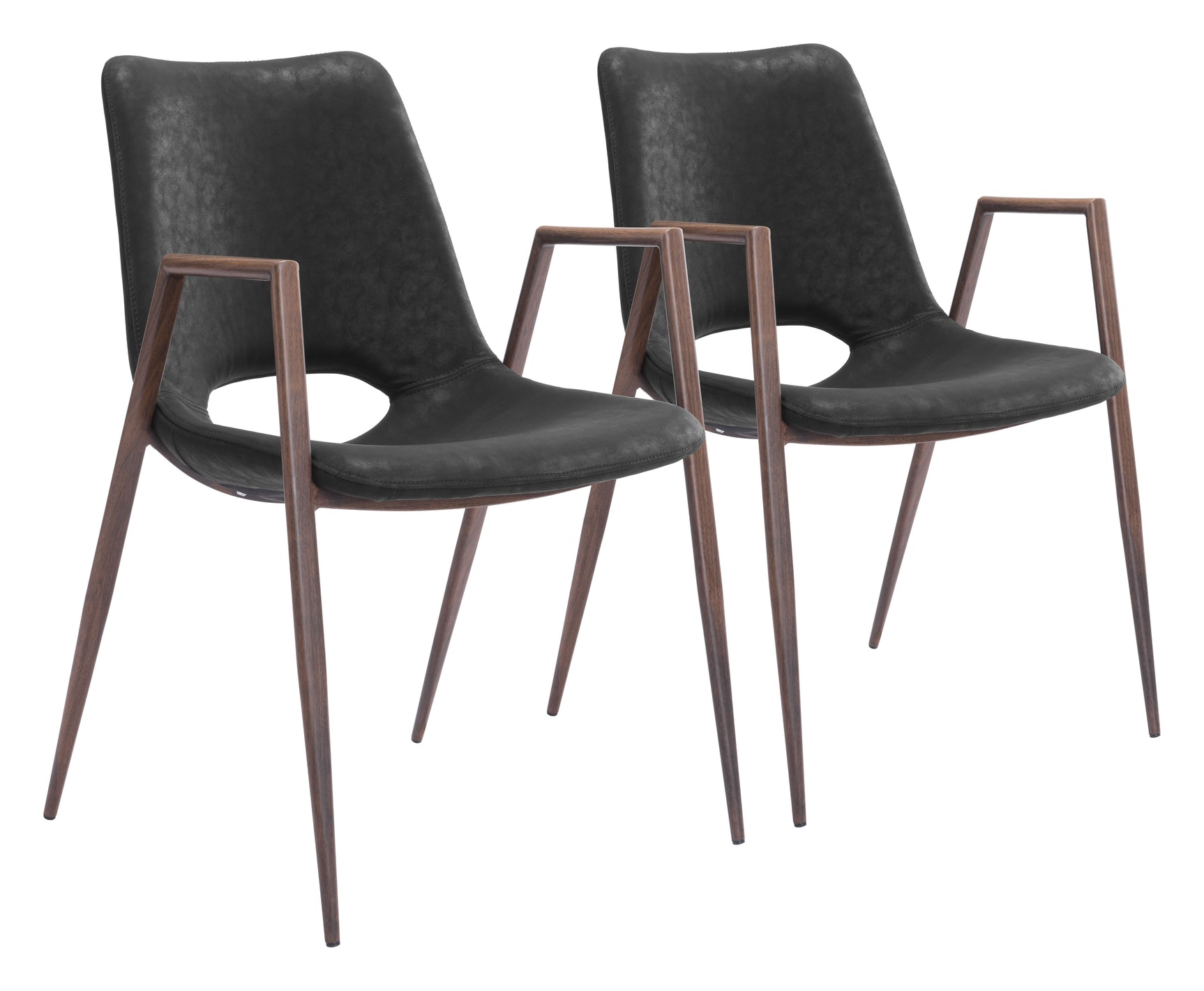 Desi Black & Walnut Dining Chair (Set of 2)