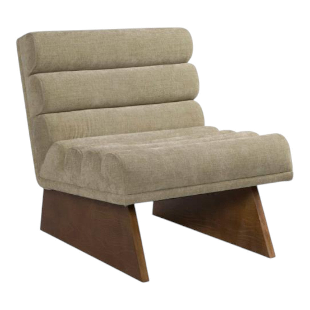 Oroville Sage Green Modern Channel Armless Chair