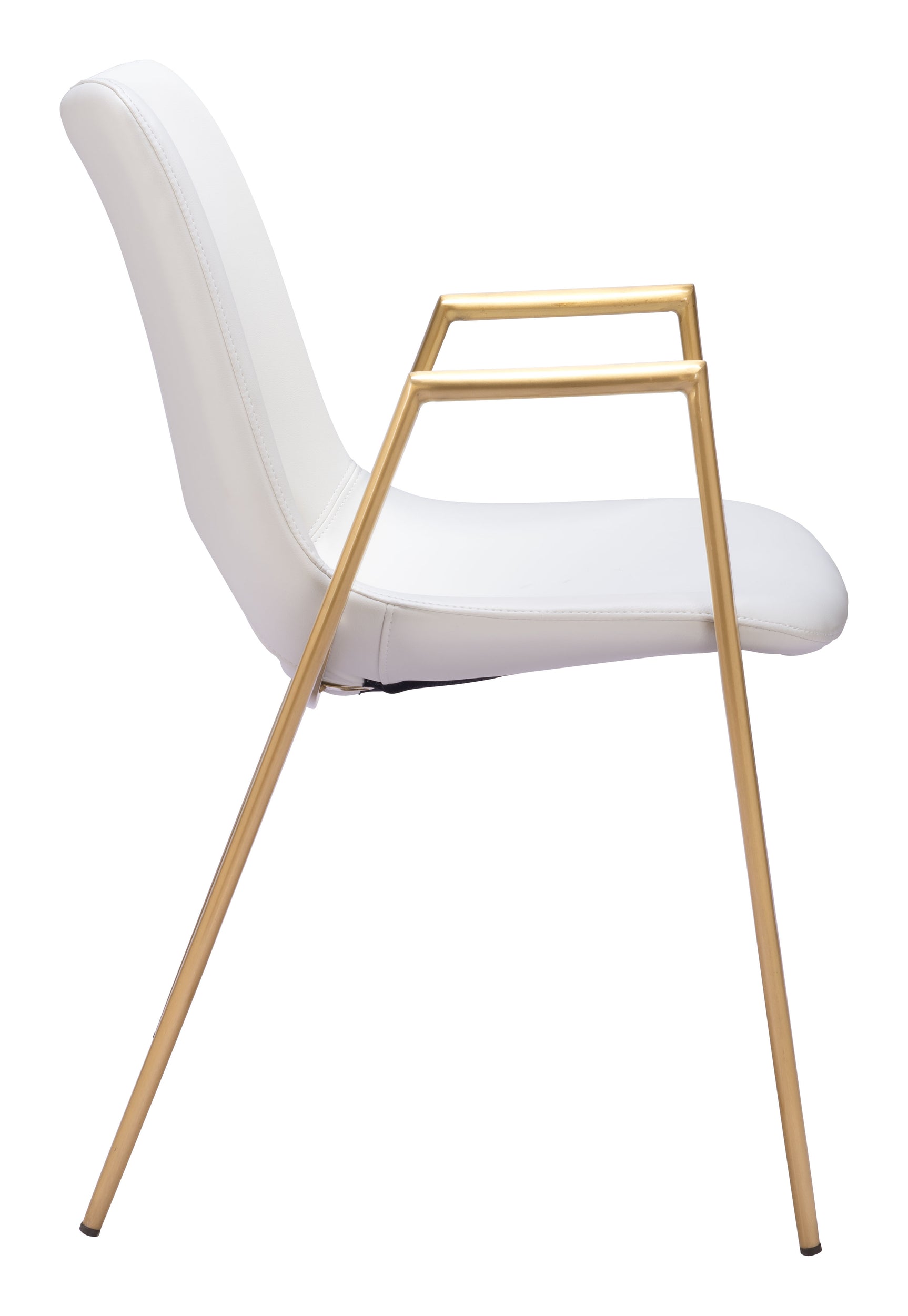 Desi White & Gold Dining Chair (Set of 2)