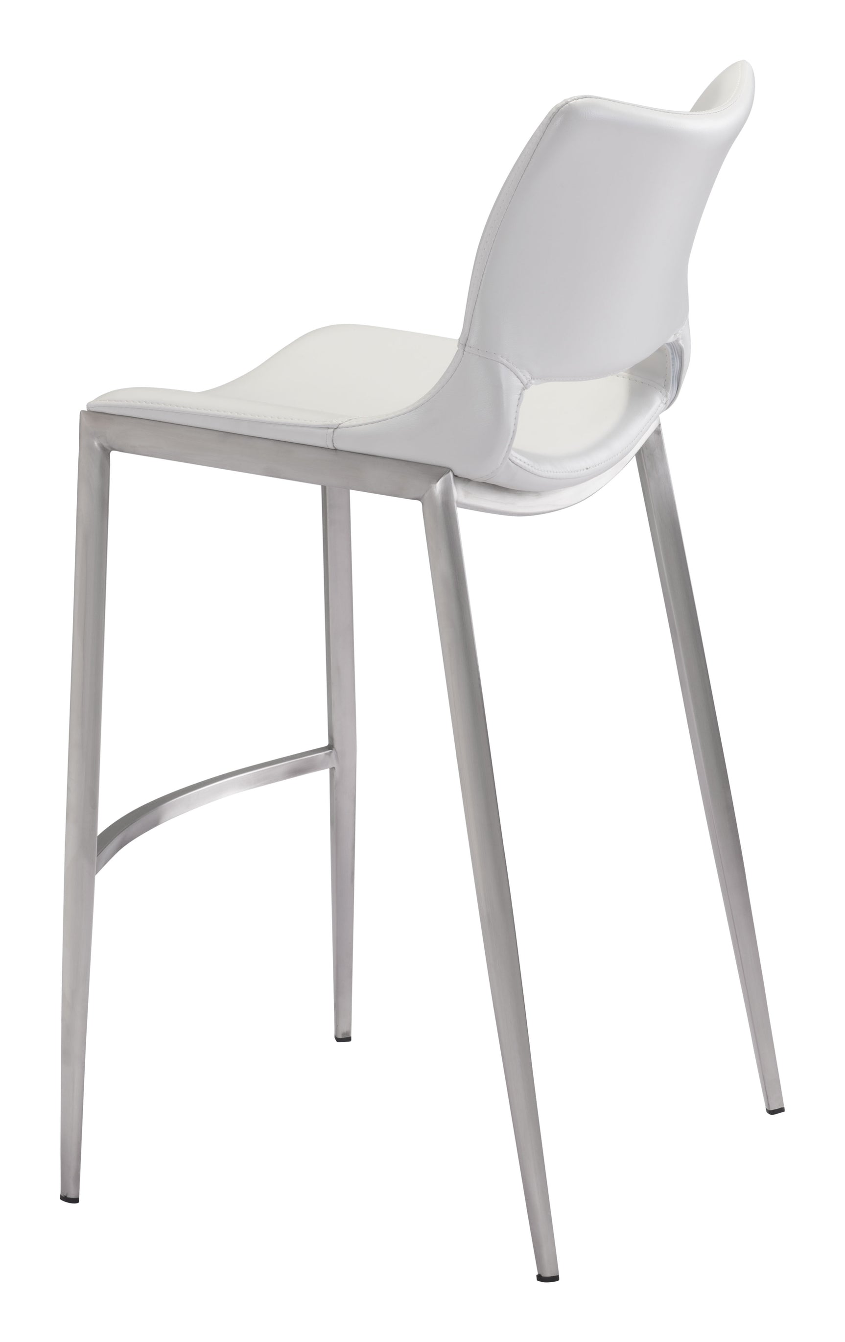 Ace White & Silver Barstool (Set of 2)