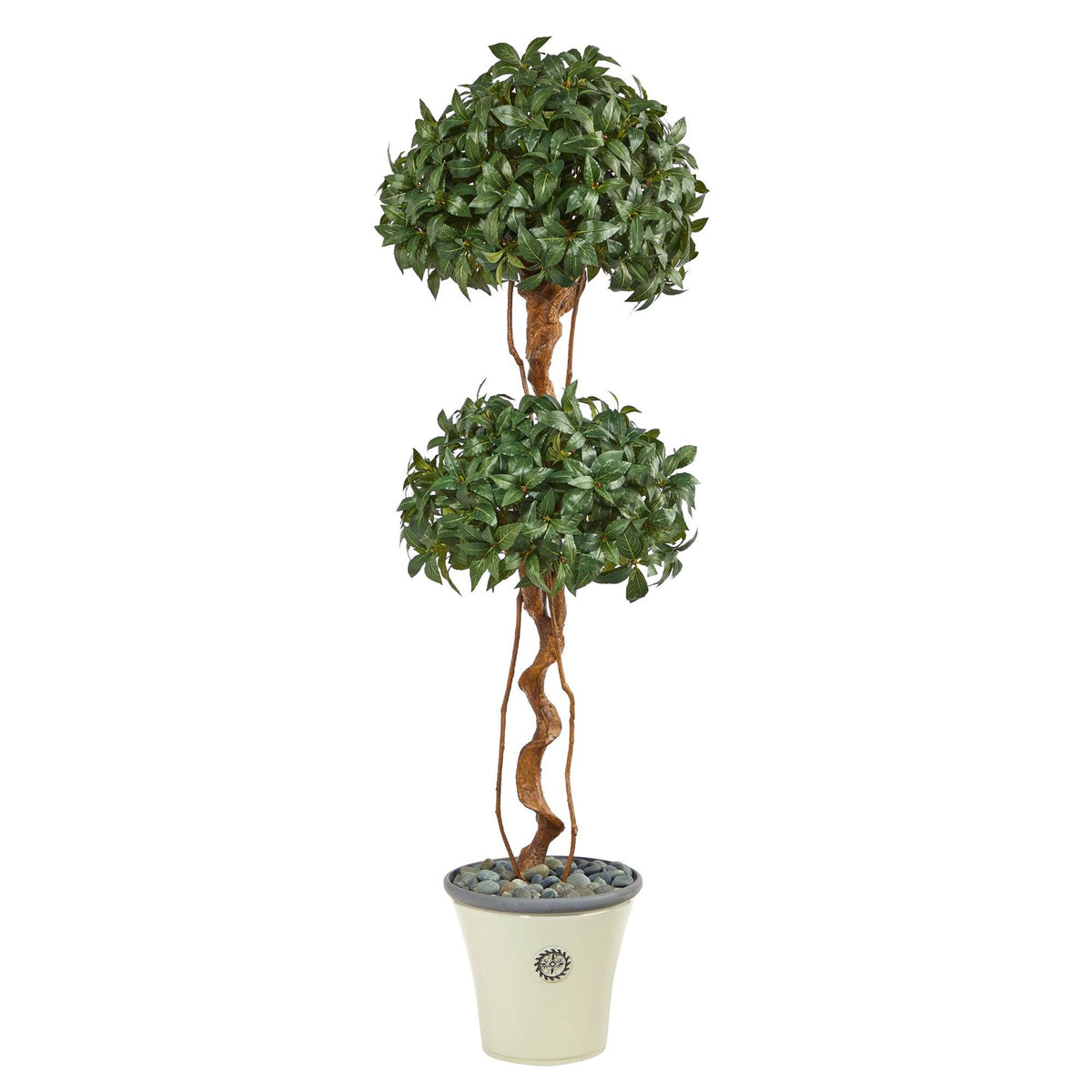 5.5’ Sweet Bay Double Ball Topiary Artificial Tree in Decorative Planter