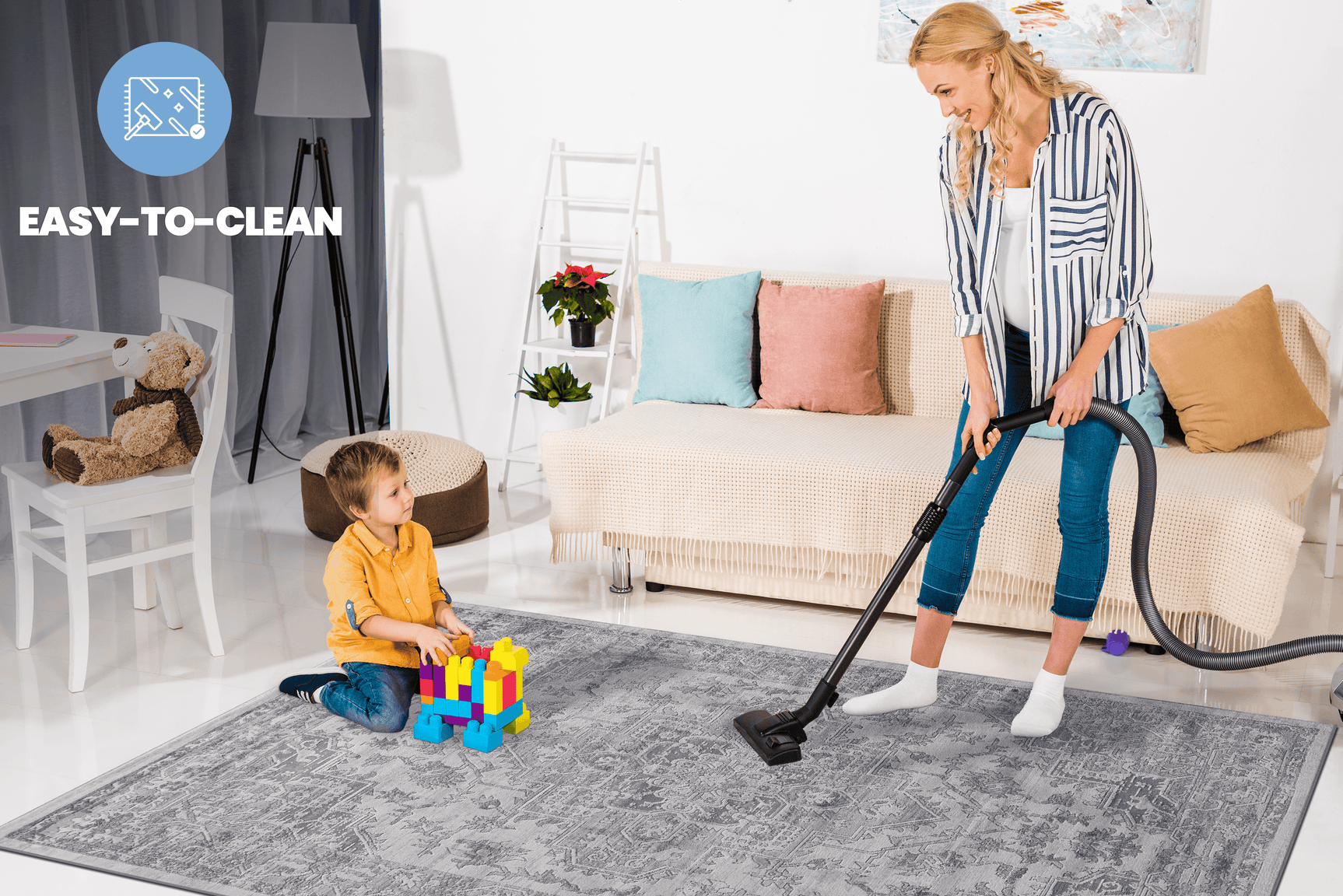 Marfi Non-Shedding Indoor Area Rug 5' x 7' - Ornate Home