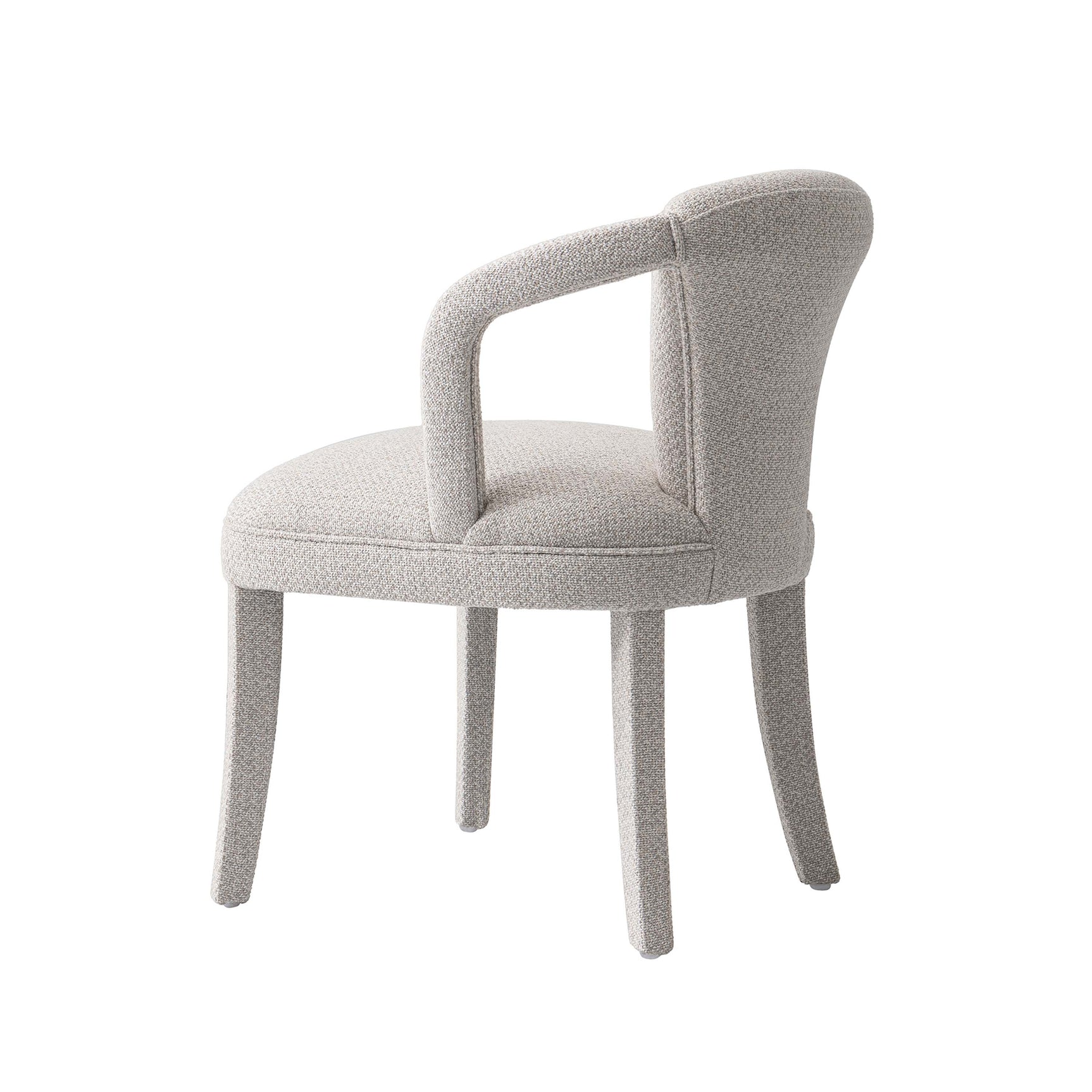 5-Piece Hathaway 47.24 Round Dining Set in Natural with 4 Palmer Dining Armchairs in Silver Lining - Ornate Home