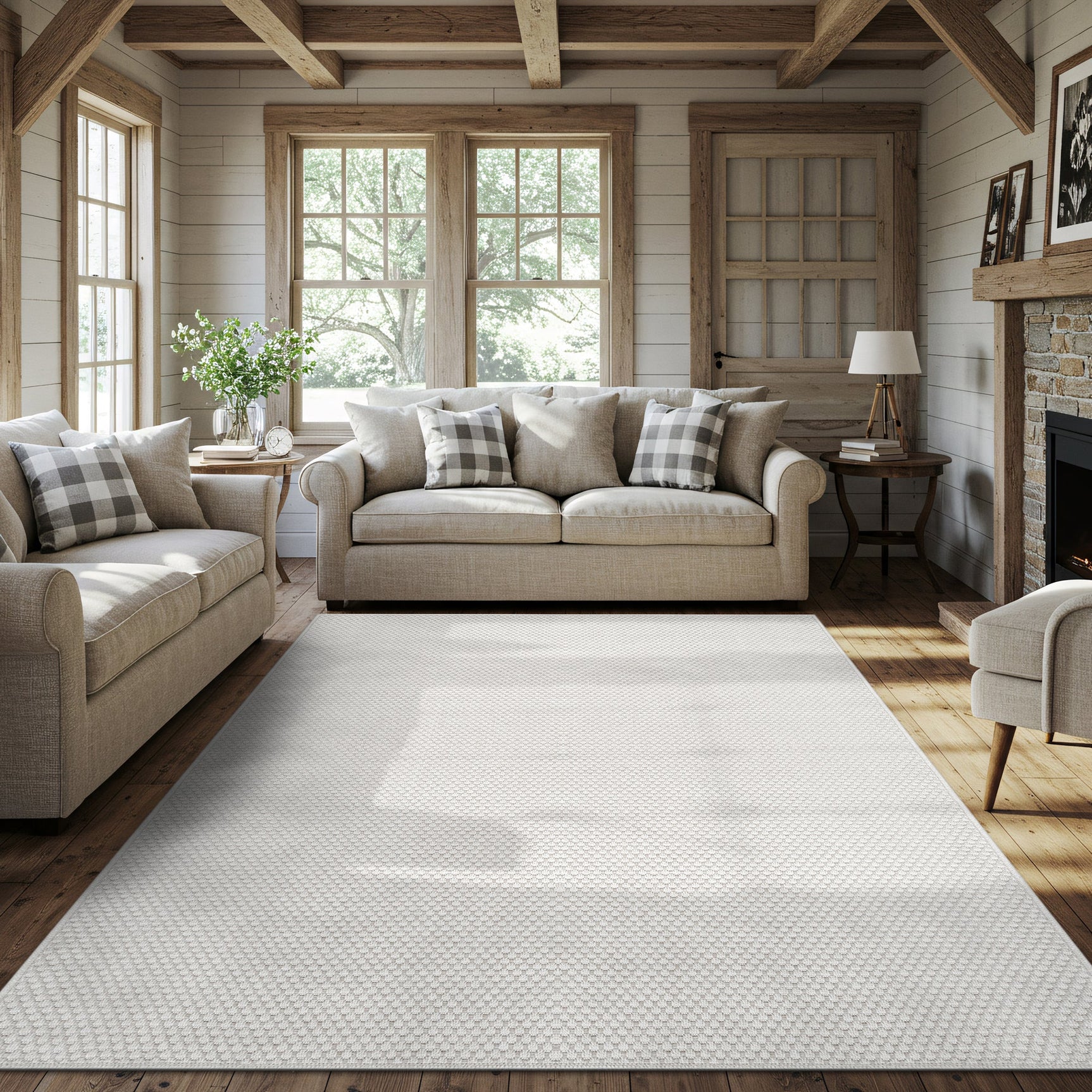 Jorena Bone Jute-Look Rug | Washable Area Rug