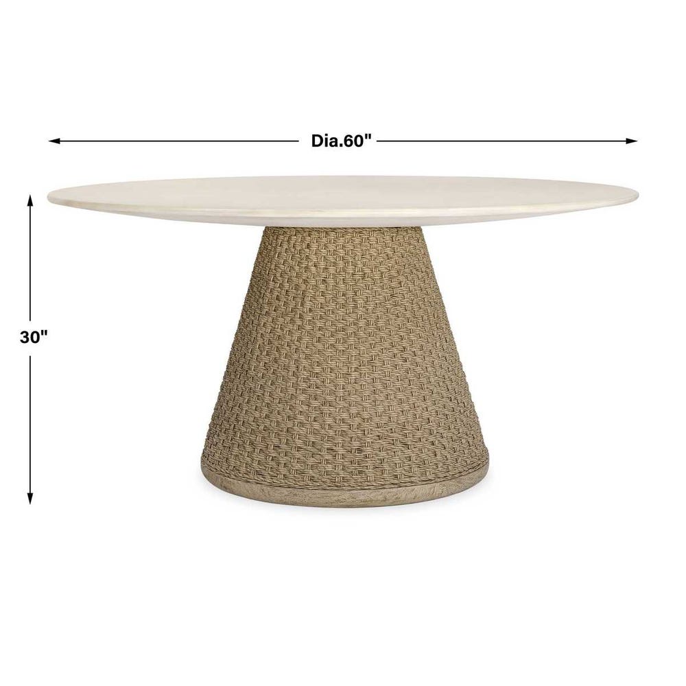 Cardoso Cerused Wheat/Concrete Indoor-Outdoor Dining Table