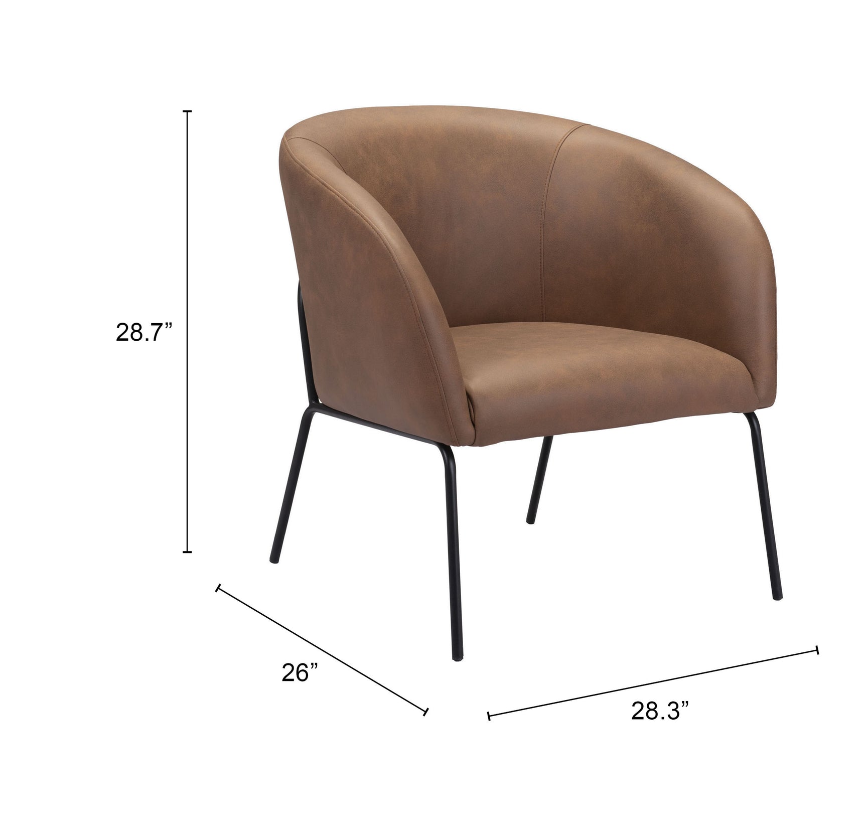 Quinten Vintage Brown Accent Chair