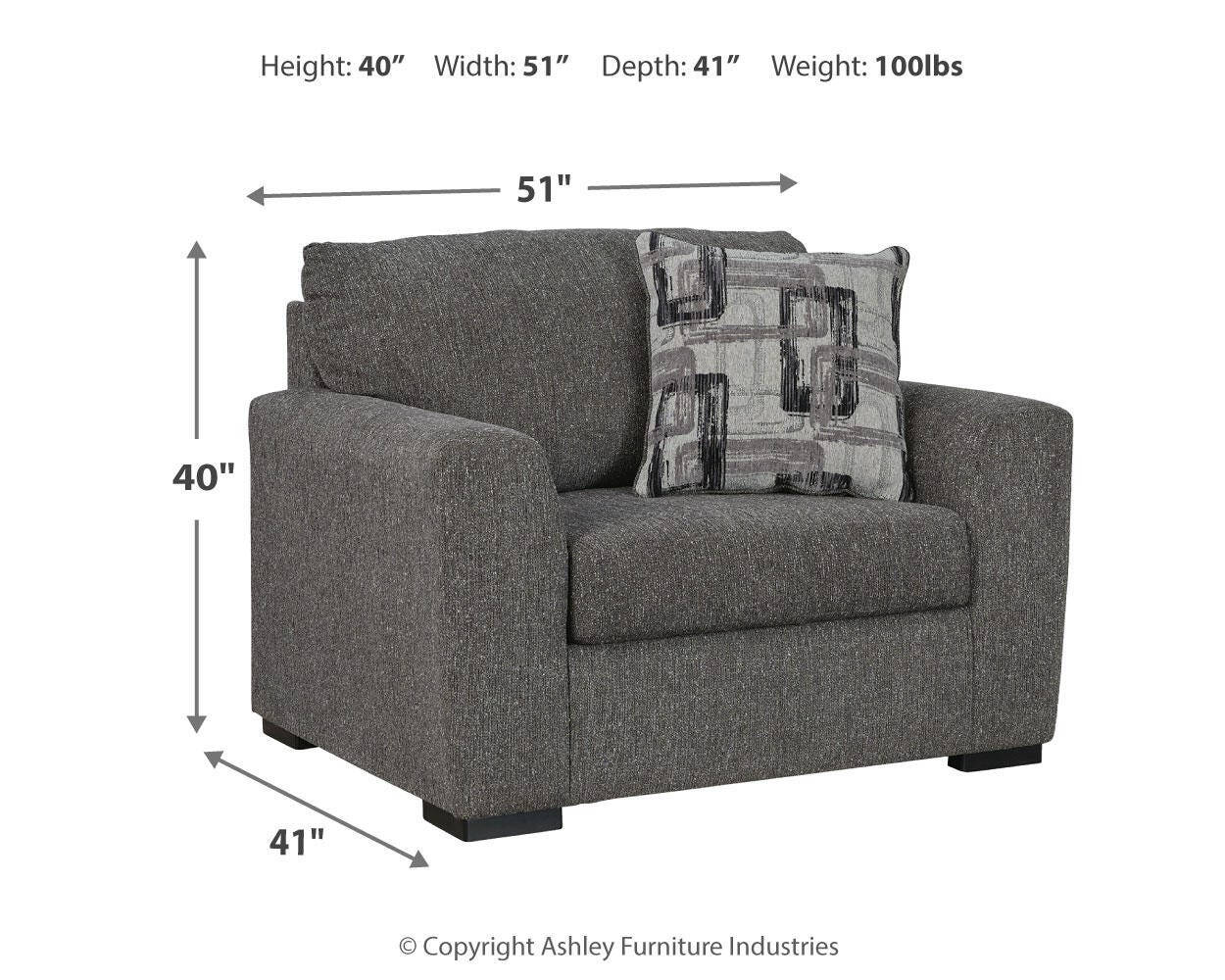 Gardiner Pewter Oversized Chair and Ottoman