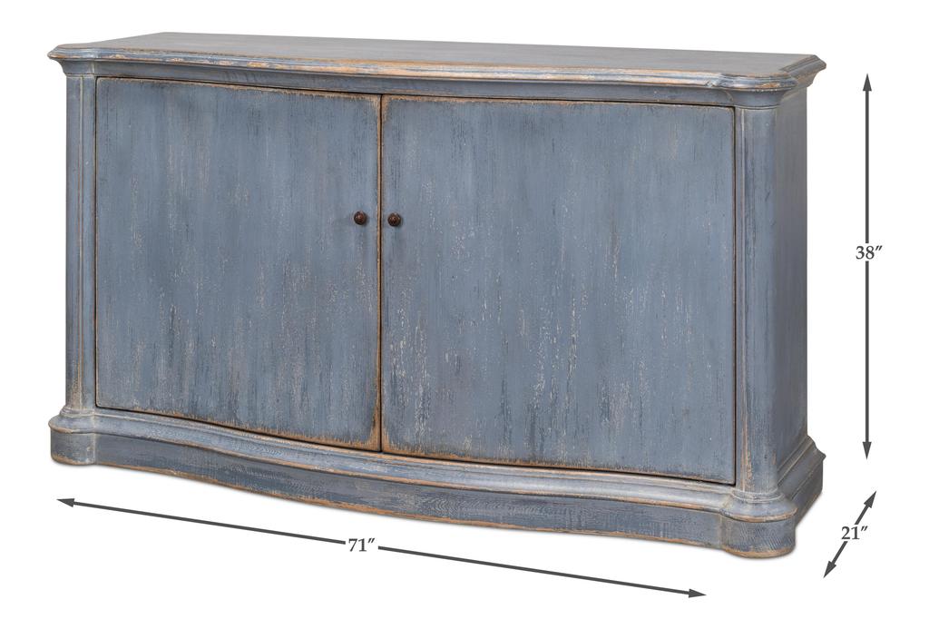 Columns Bowfront Blue Sideboard