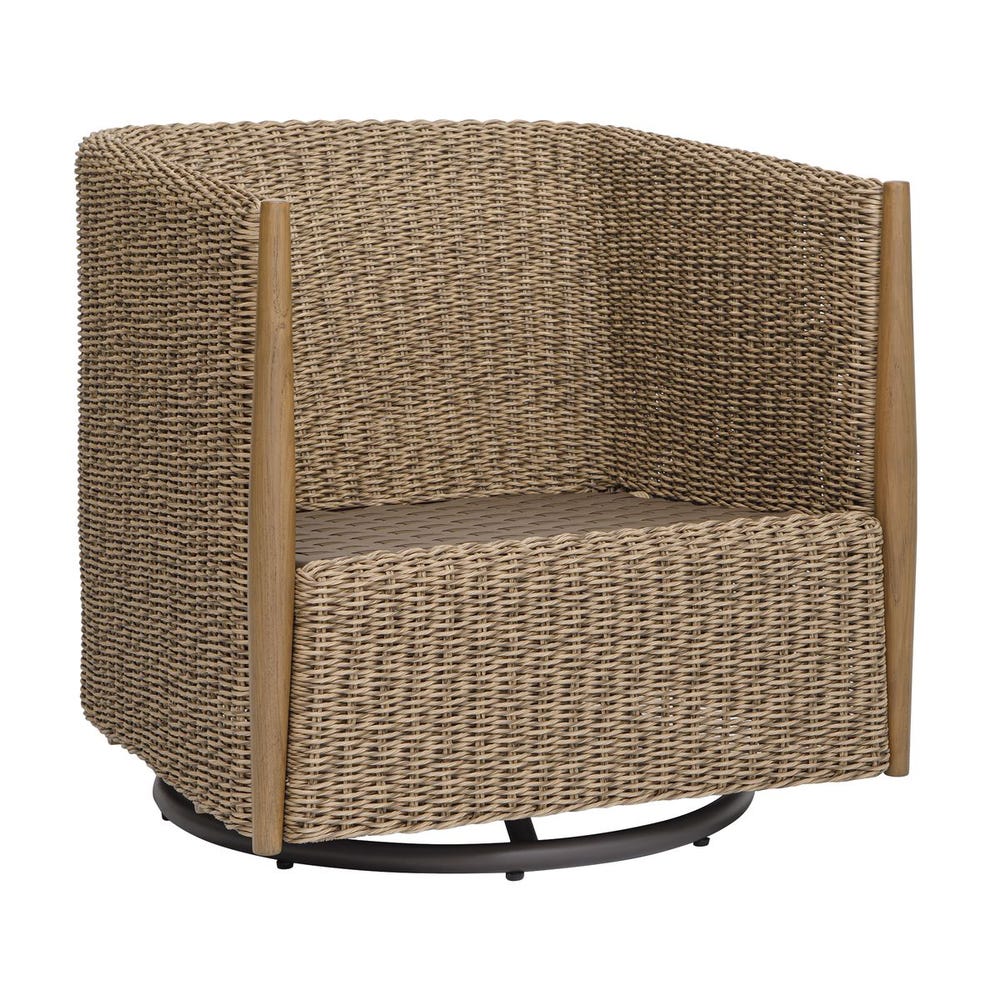 Cala Brown Outdoor Swivel Rocking Chair