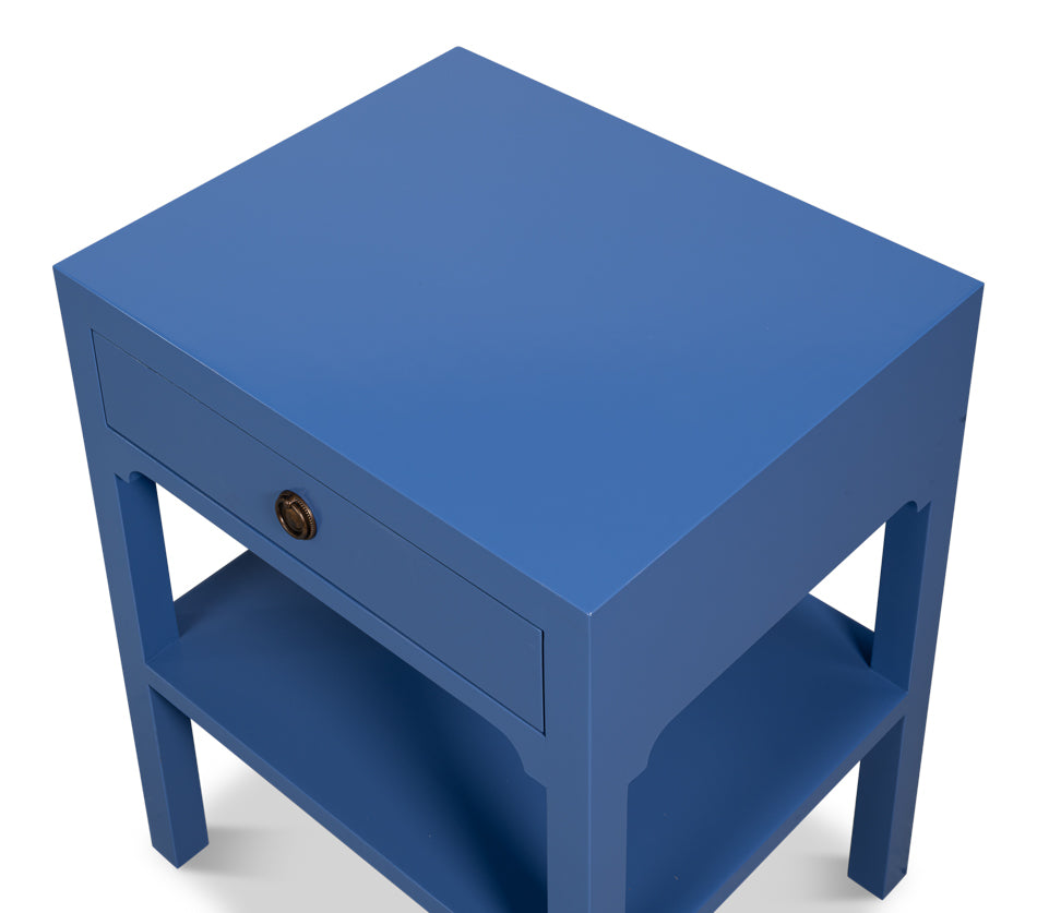 Windy Blue Single Drawer Side Table