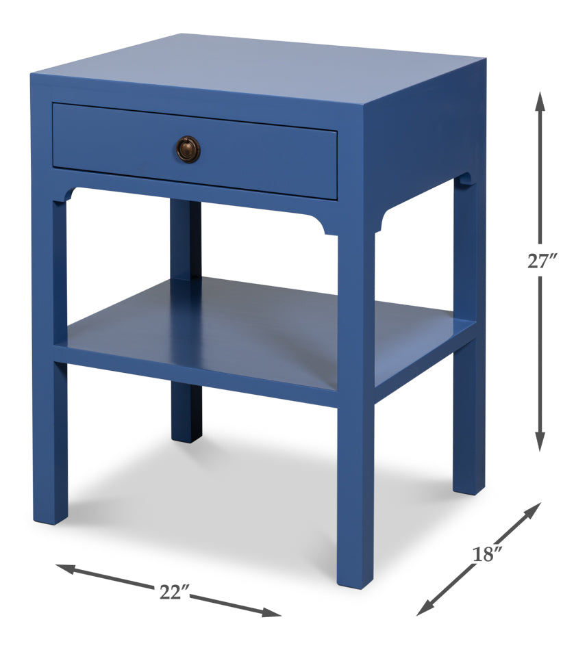 Windy Blue Single Drawer Side Table