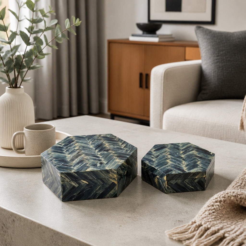 Progress Multicolor Hexagon Boxes (Set of 2)