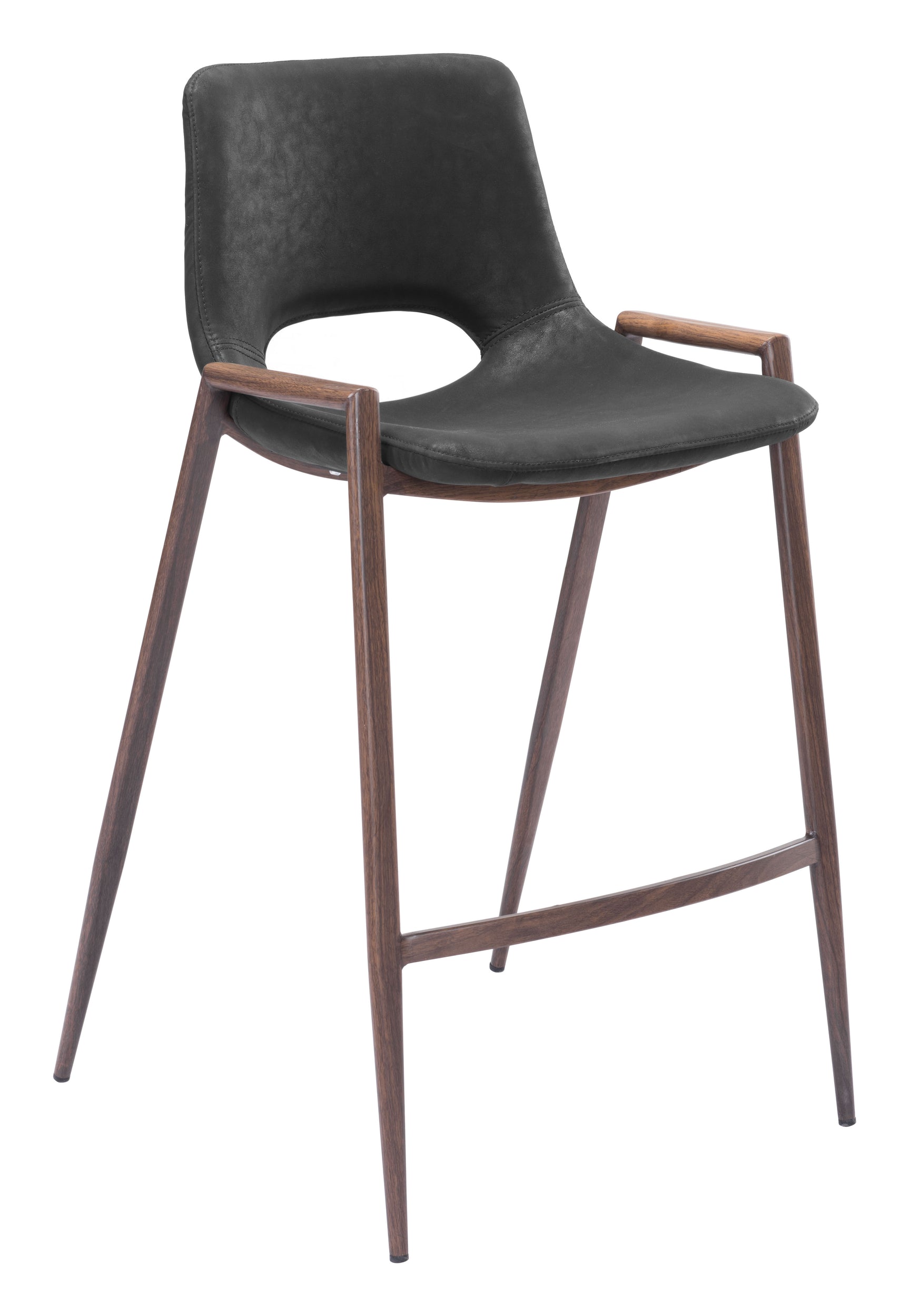 Desi Black & Walnut Counter Stool (Set of 2)