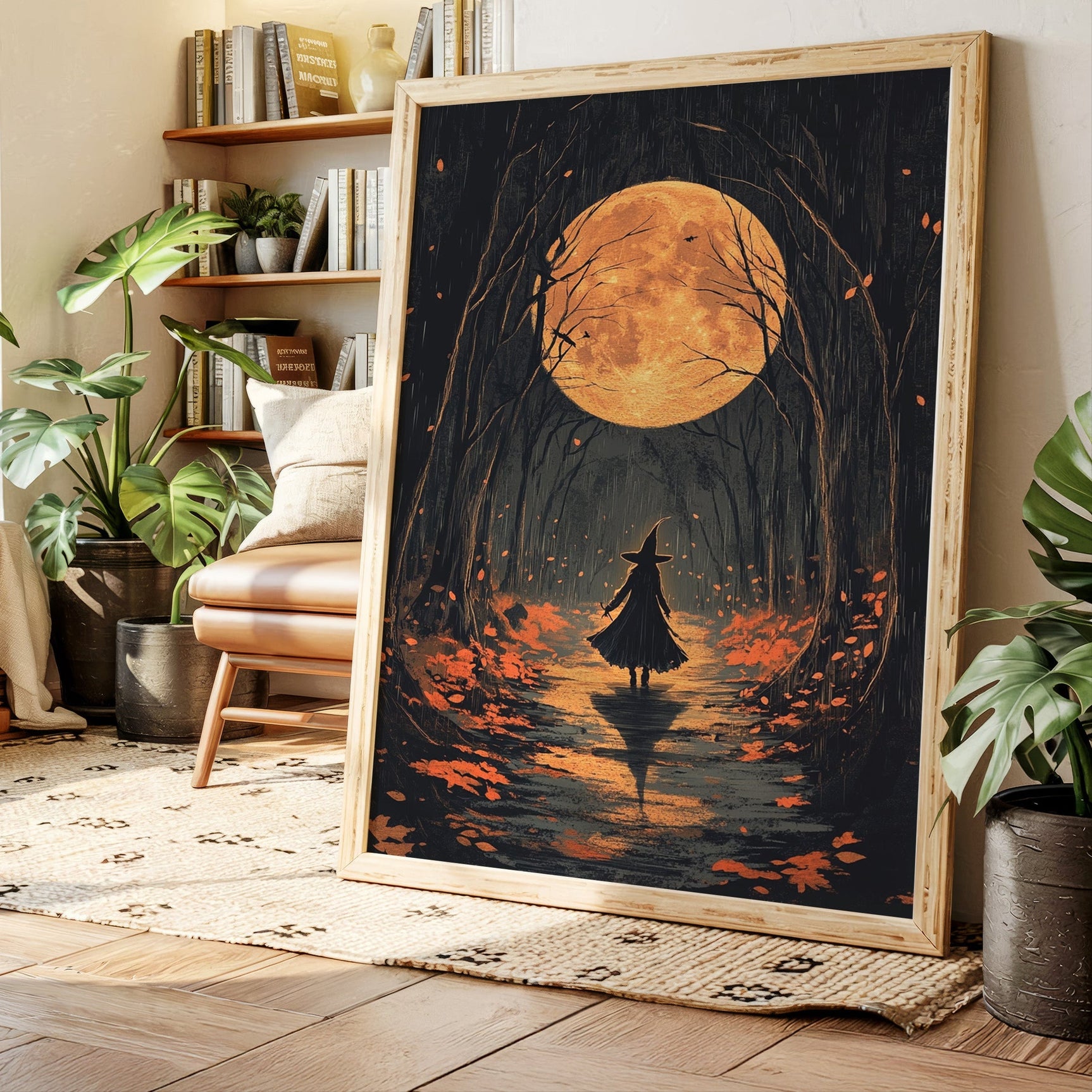 Witch Beneath the Harvest Moonlight