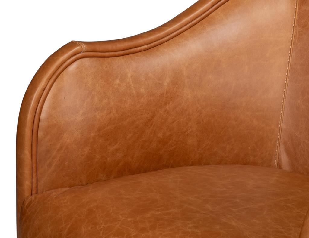 Braxton Brown Leather Swivel Chair