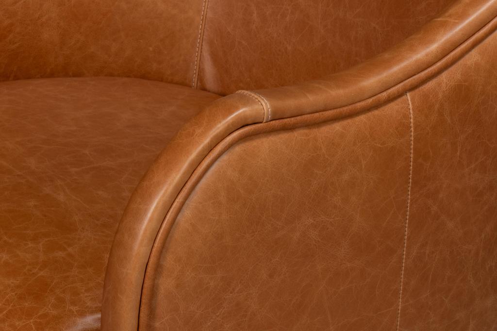 Braxton Brown Leather Swivel Chair