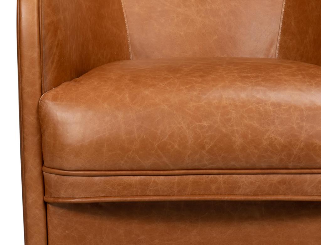 Braxton Brown Leather Swivel Chair