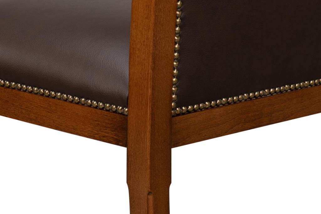 Camile Brown Leather Side Chair (Set of 2)