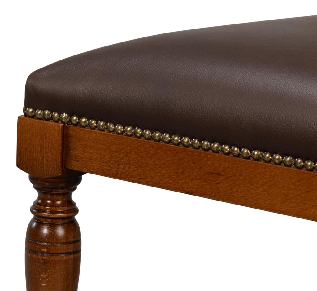 Camile Brown Leather Side Chair (Set of 2)