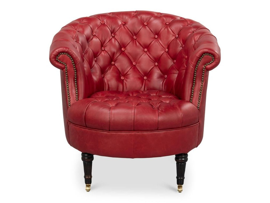 Bastian Red Leather Armchair