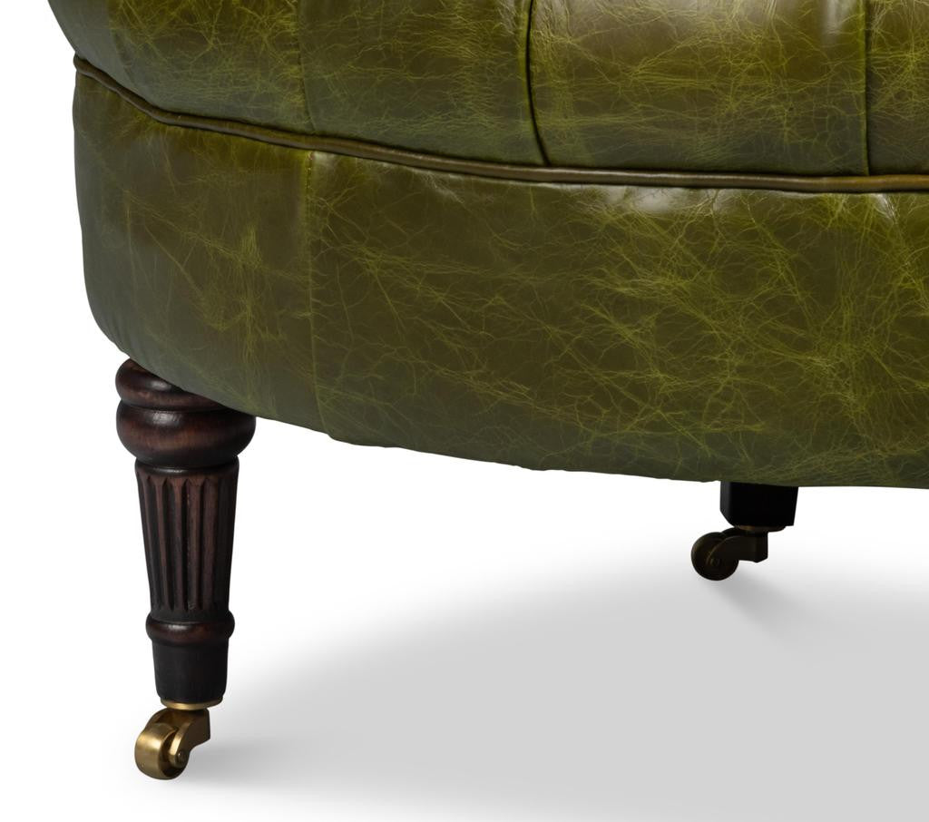 Bastian Green Leather Armchair