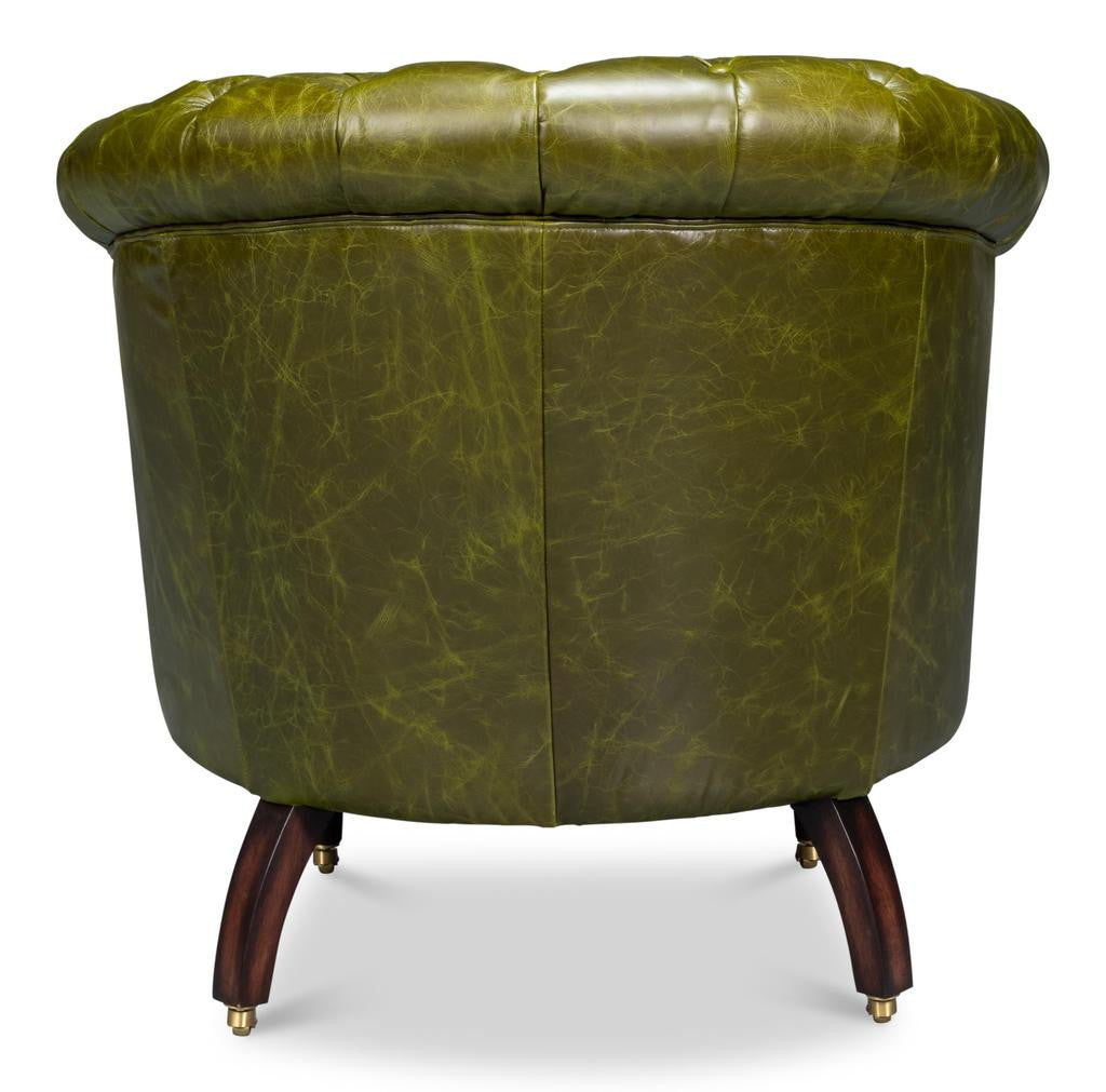 Bastian Green Leather Armchair