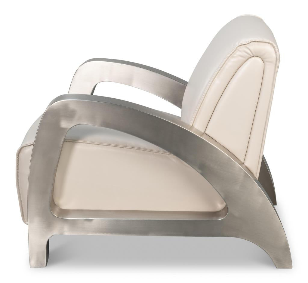 Carlisle White Leather Armchair