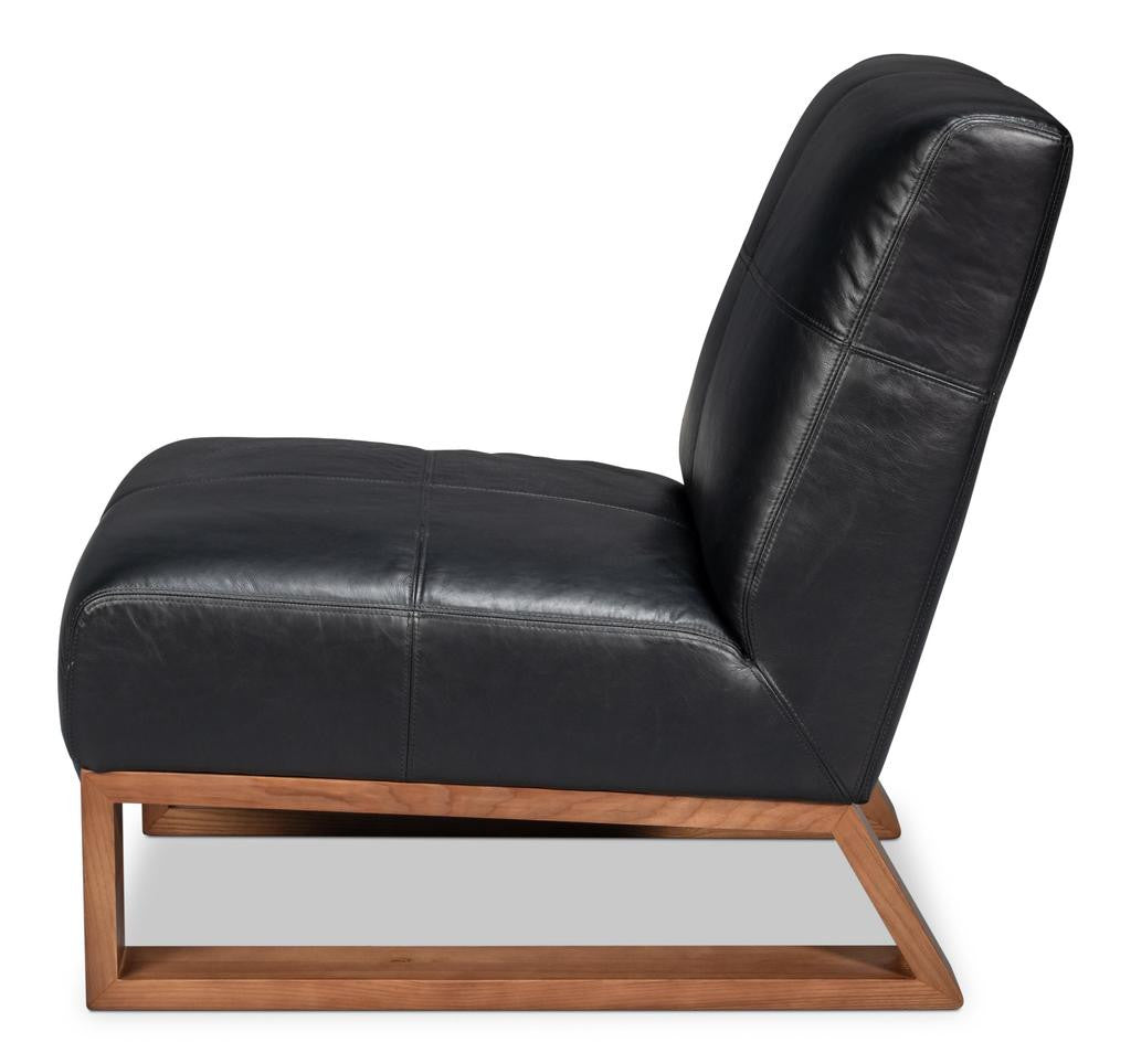 Wylam Black Leather Chair