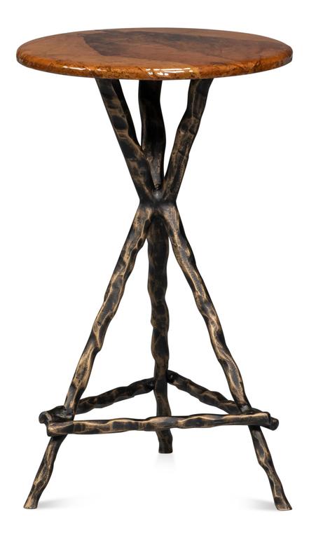 Planter's Brown/Brass Side Table