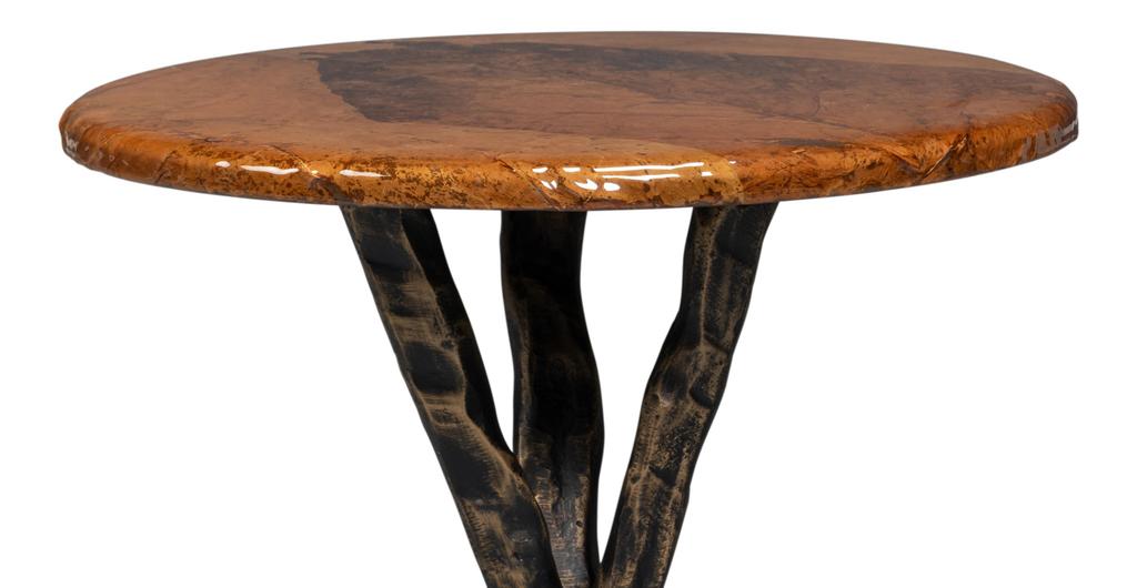 Planter's Brown/Brass Side Table