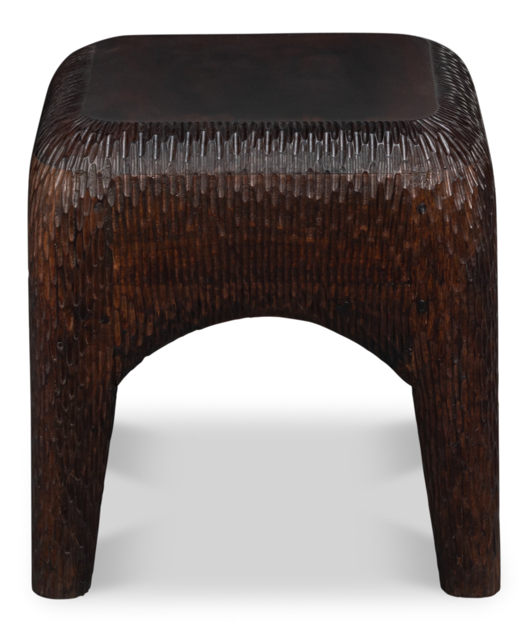 Molten Brown Carved Side Table