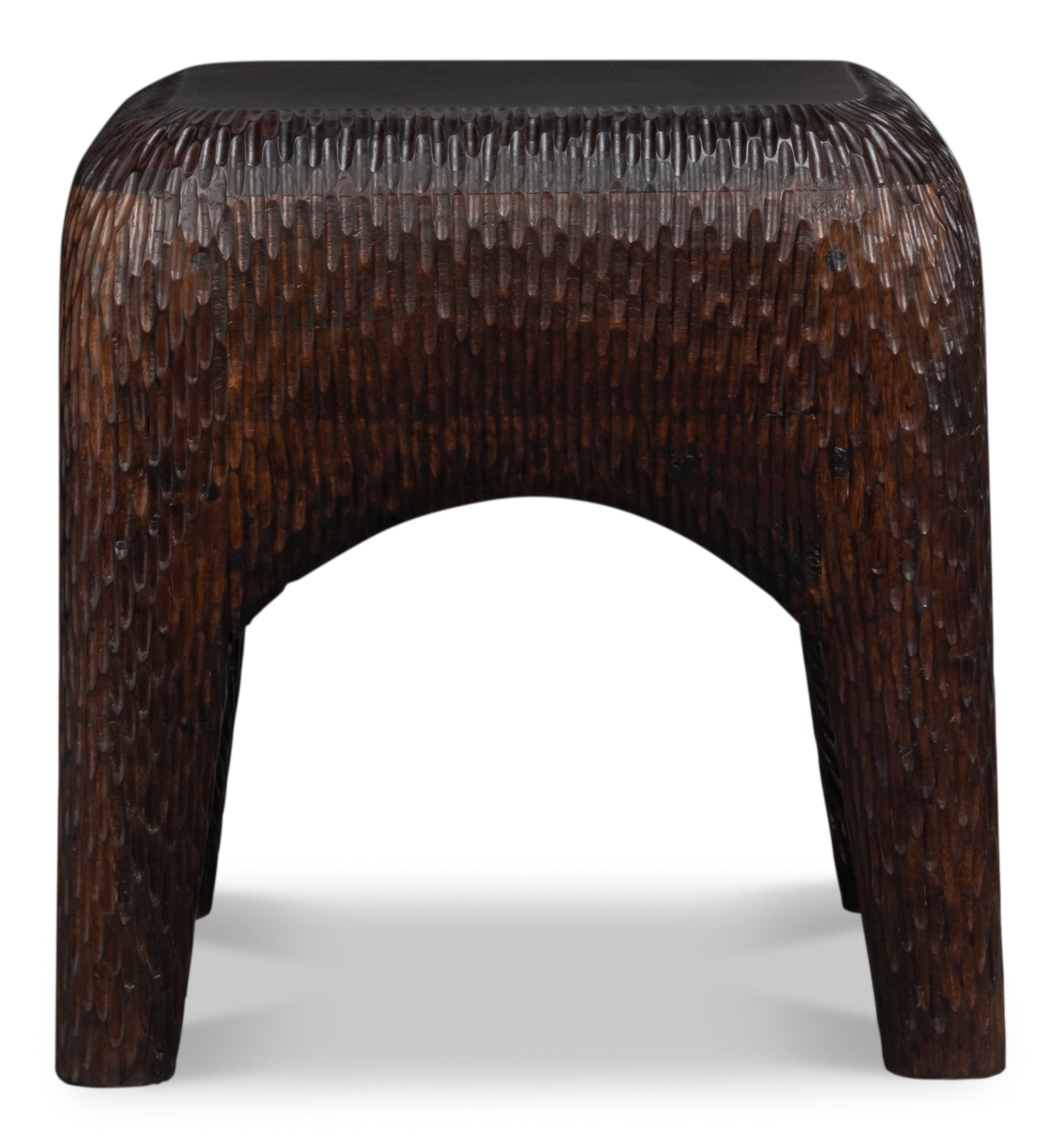Molten Brown Carved Side Table