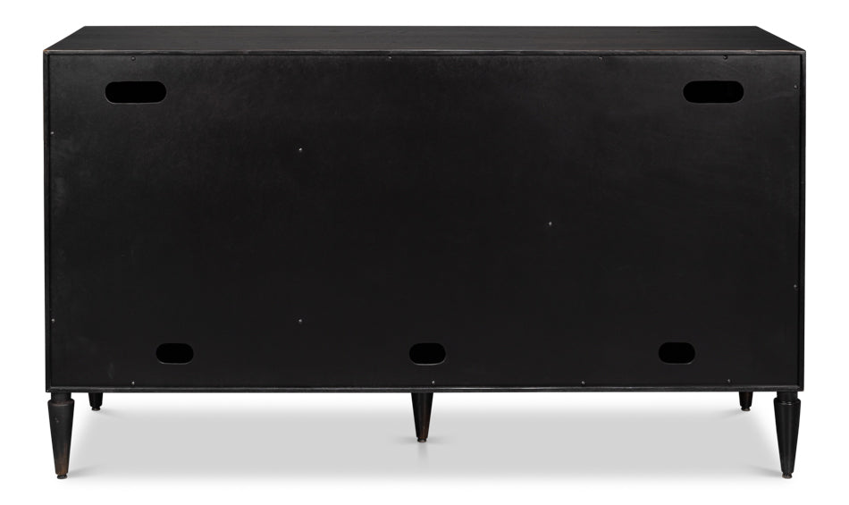Portfolio Ebony/Gold Leaf 3 Door Credenza