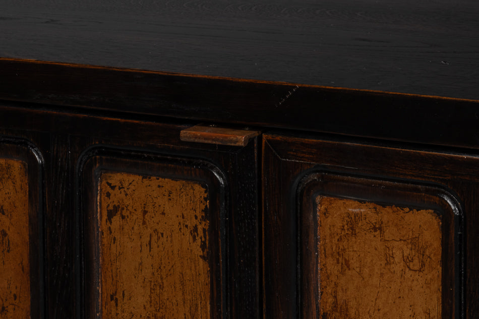 Portfolio Ebony/Gold Leaf 3 Door Credenza