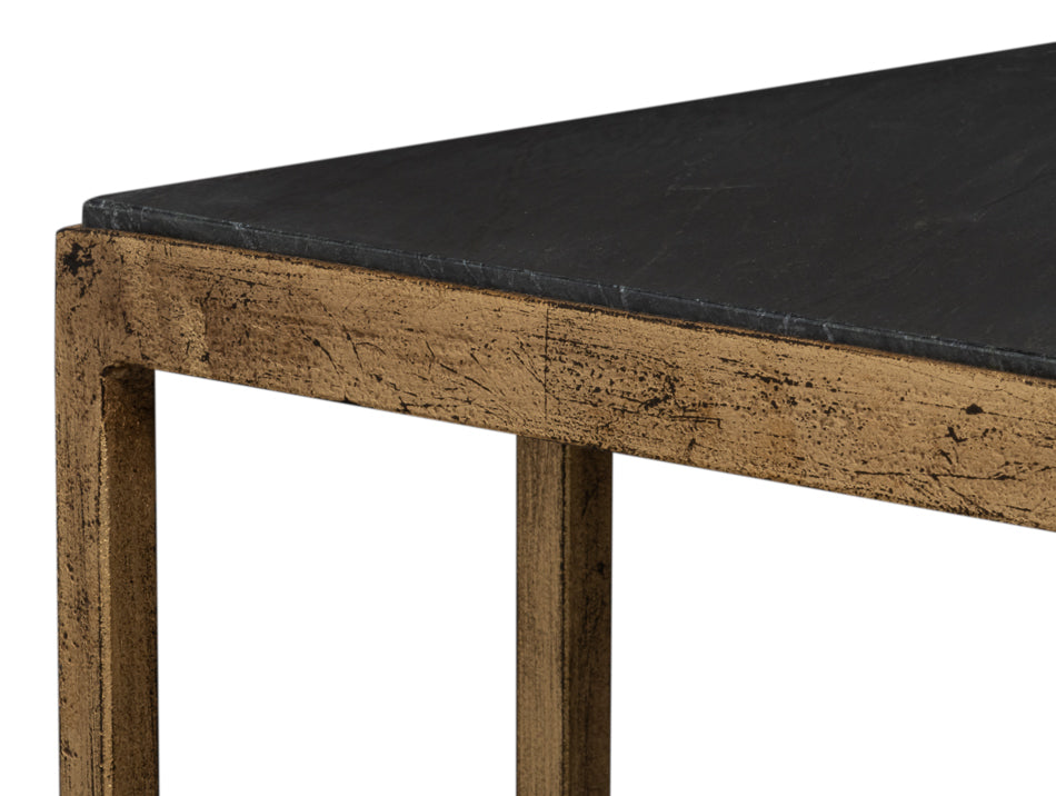 Patsy Gold Marguina Marble Side Table