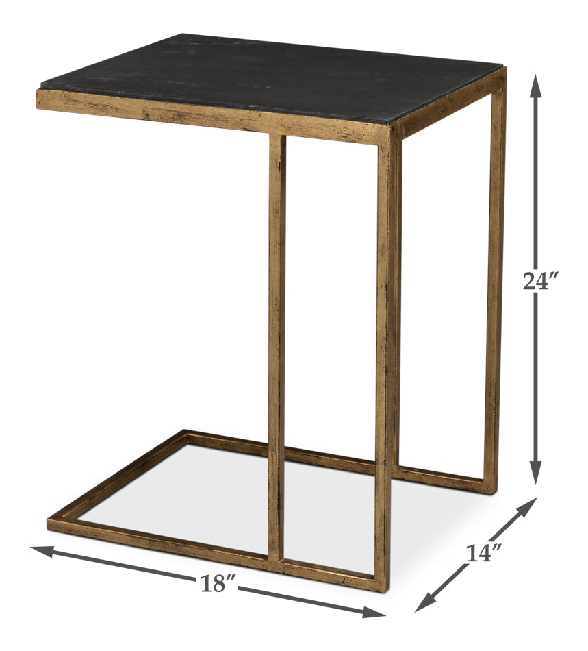 Patsy Gold Marguina Marble Side Table