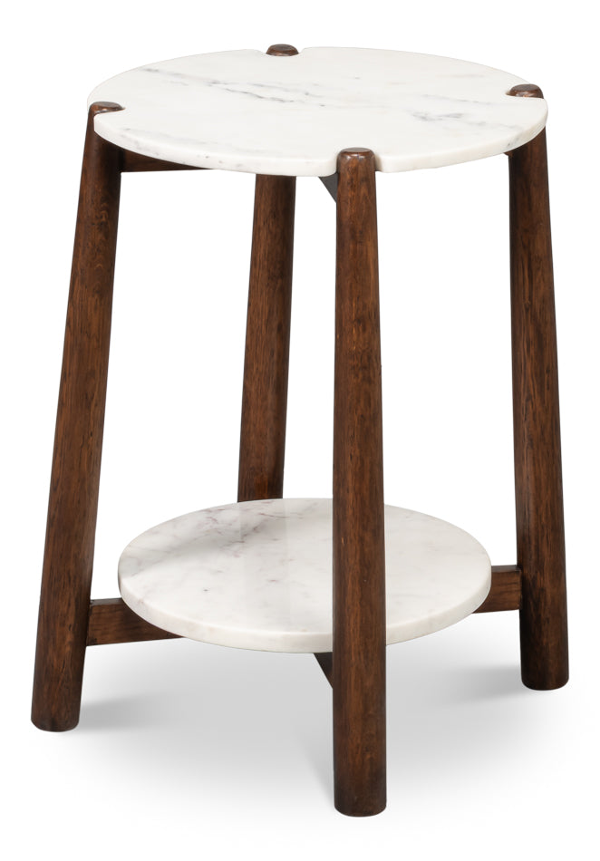 Larsen White Round Side Table