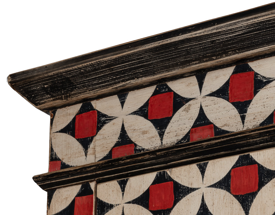 Marrakesh Red/Tan Painted Cabinet