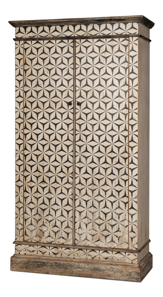 Marrakesh Black/Tan Painted Cabinet