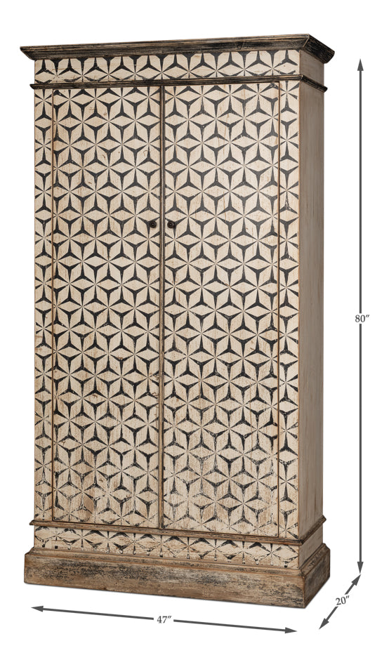 Marrakesh Black/Tan Painted Cabinet