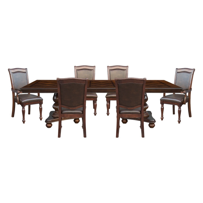 Lordsburg Brown Cherry 7pc Dining Set