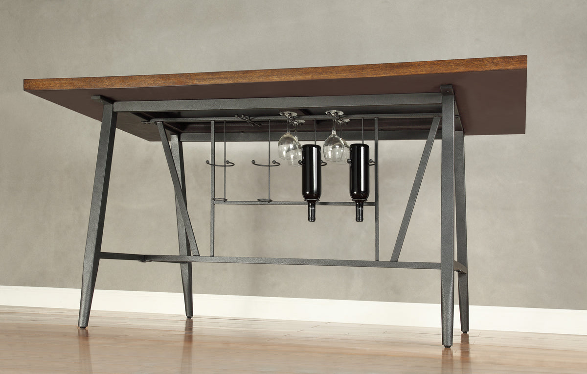 Selbyville Espresso Counter Height Table Glass Insert