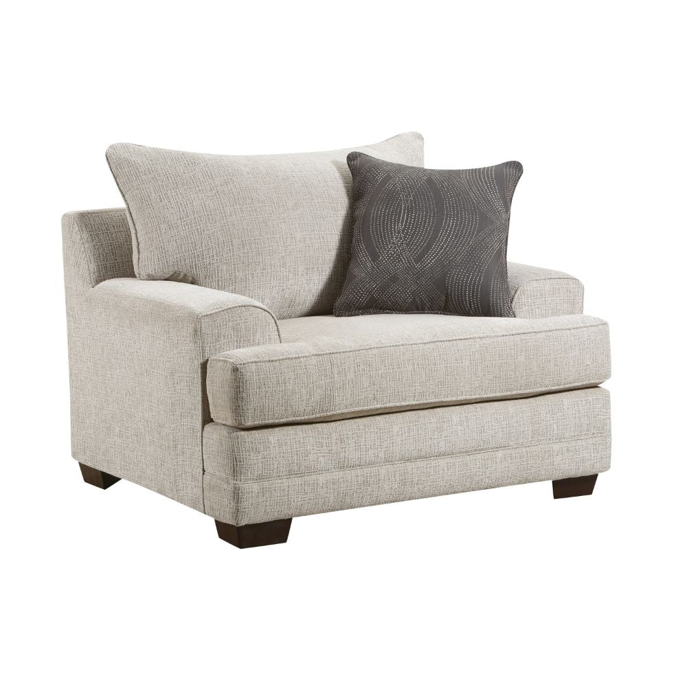 Avedia Beige/Gray Chair w/ Pillow
