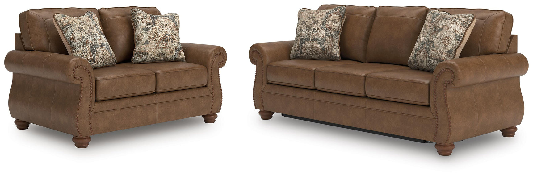 Chasemore Earth Queen Sofa Sleeper and Loveseat