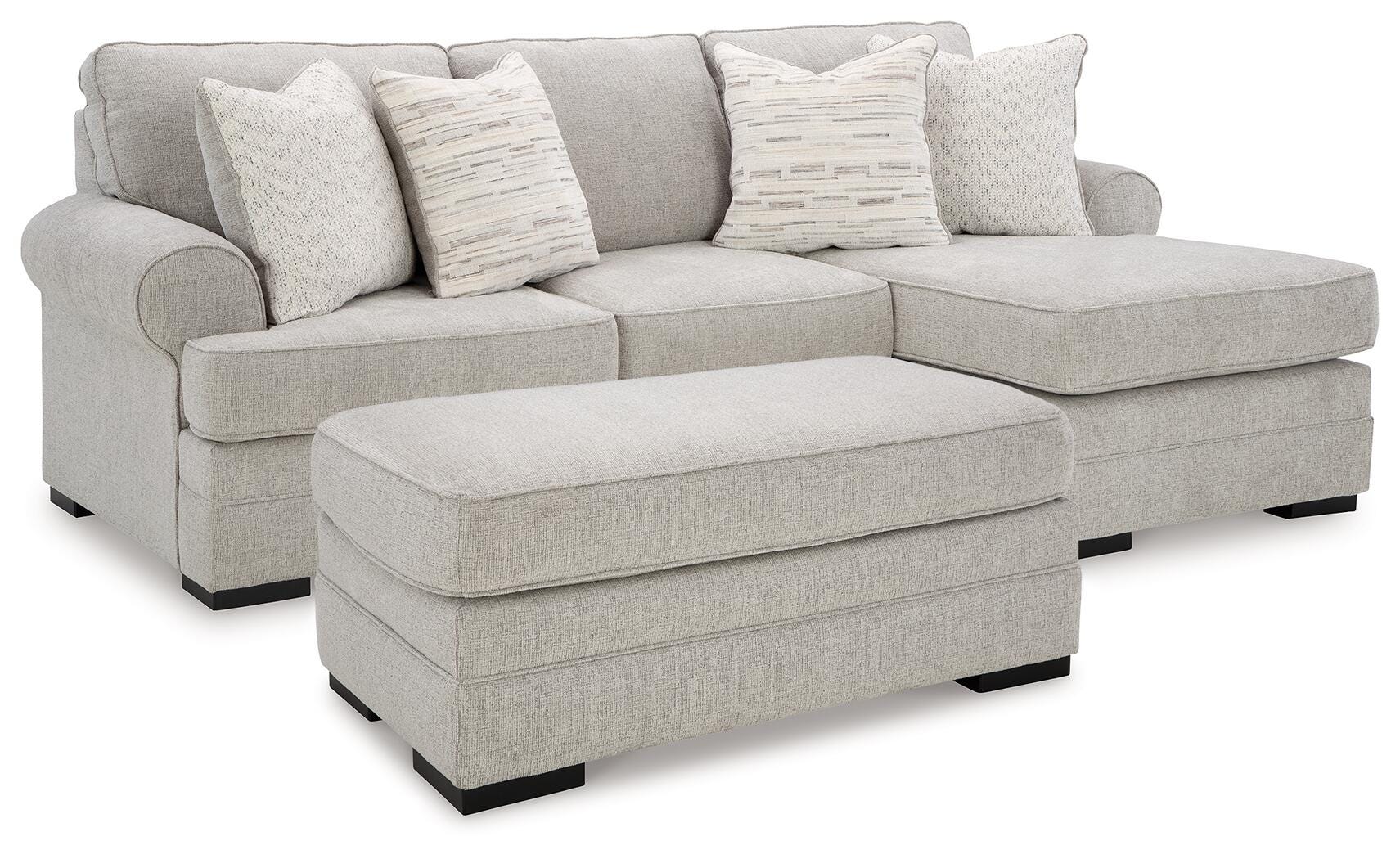 Eastonbridge Shadow Sofa Chaise and Ottoman