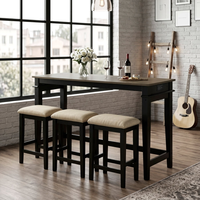 Beacon Black 4-Piece Pack Counter Height Set