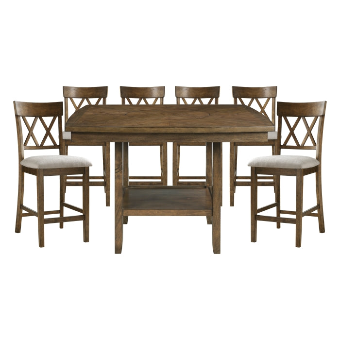 Balin Brown 7pc Dining Set